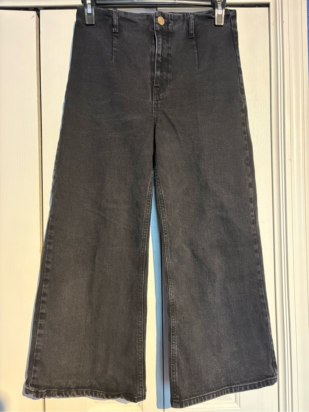 Zara Black High-Rise Wide-Leg Black Jeans